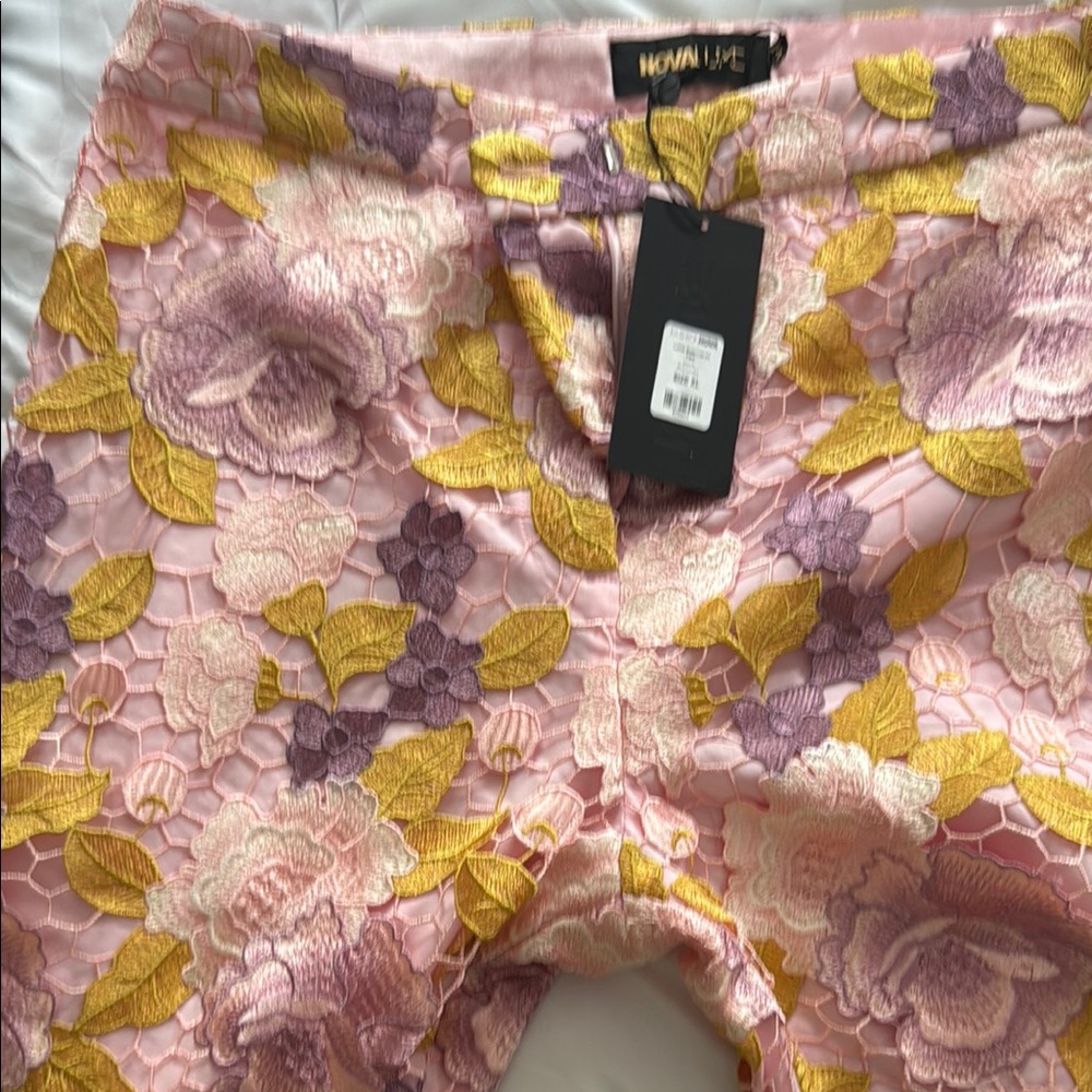 Fashion Nova Pink and Yellow Floral pantsuit - Picture 3 of 11